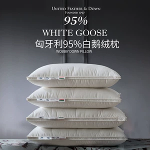 [120支全棉贡缎羽绒枕芯95白鹅绒枕48x74cm家用枕酒店枕民宿单人枕]