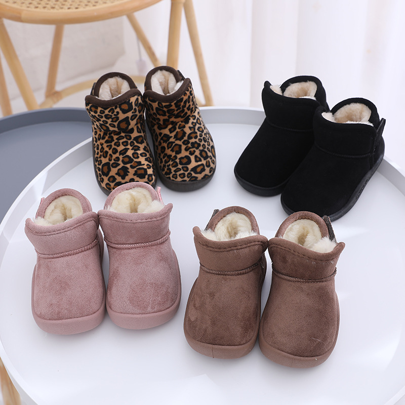 Children's snow boots plus velvet padded warm soft bottom baby winter shoes boys big cotton shoes little girls cotton boots wholesale
