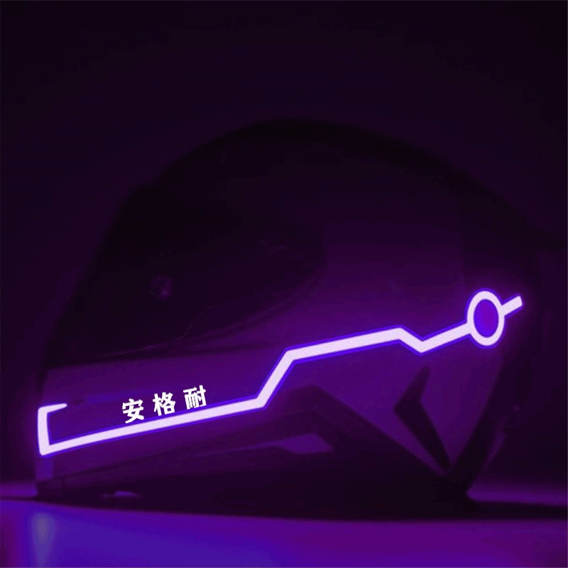 Крутая сигнальная лампа безопасности Светящаяся полоса мотоциклетного шлема, светящаяся светящаяся полоса шлемов, светодиодная сигнальная лампа