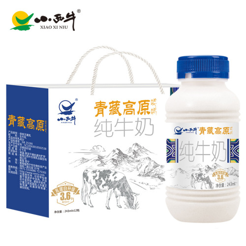 Guangming Xiaoxi Niu Qinghai-Tibet Plateau pure milk 3.6g protein nutritional breakfast milk 243ml*12 bottles