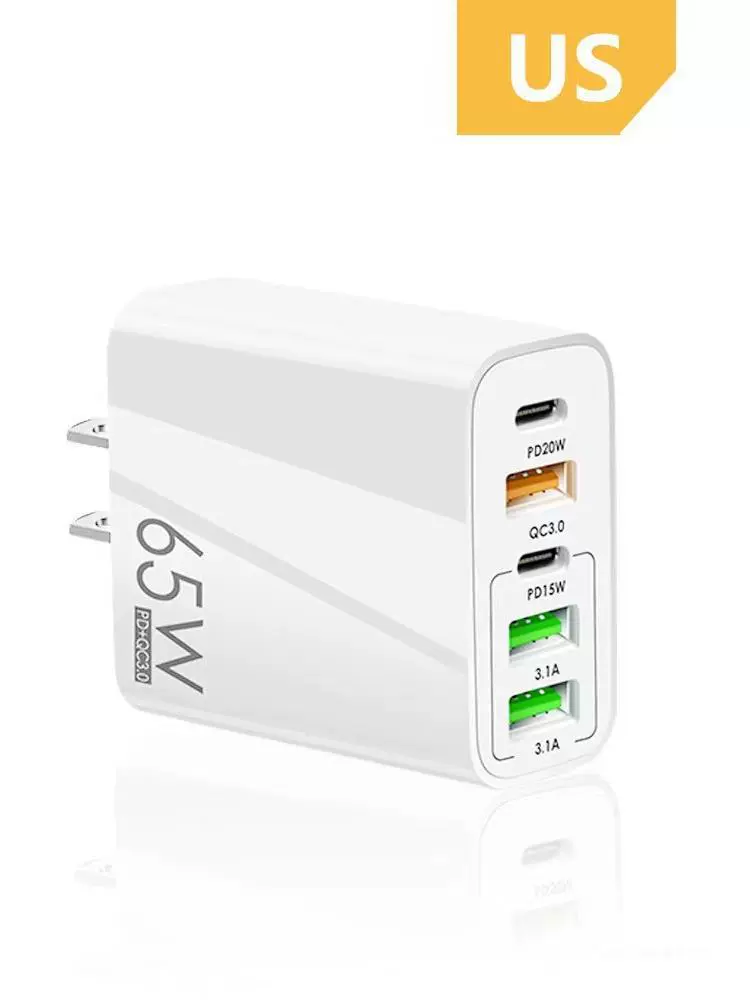 65W многопортовое зарядное устройство по британскому стандарту двойной 2PD20W, европейский стандарт, 3 USB быстрая зарядка, подходит для iphone15/12, fruit 13/1