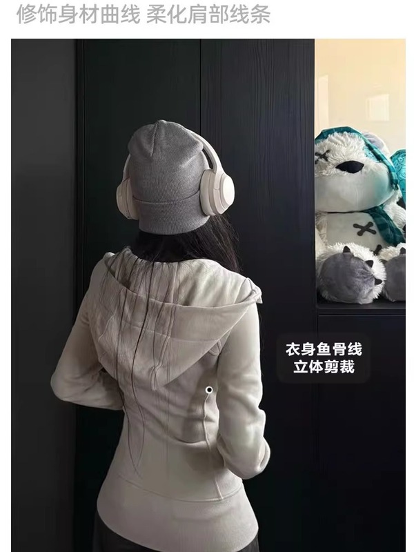 山东即墨卫衣上衣女带帽慵懒chic运动瑜伽服健身服秋冬显瘦外套|undefined
