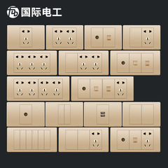 International Electrotechnical Commission 118 model household panel three-position 15 holes 9 six 9 multi-hole wall golden switch outlet