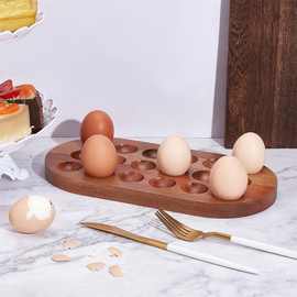相思木日式实木鸡蛋收纳盒相思木鸡蛋槽托盘厨房鸡蛋置物架定制