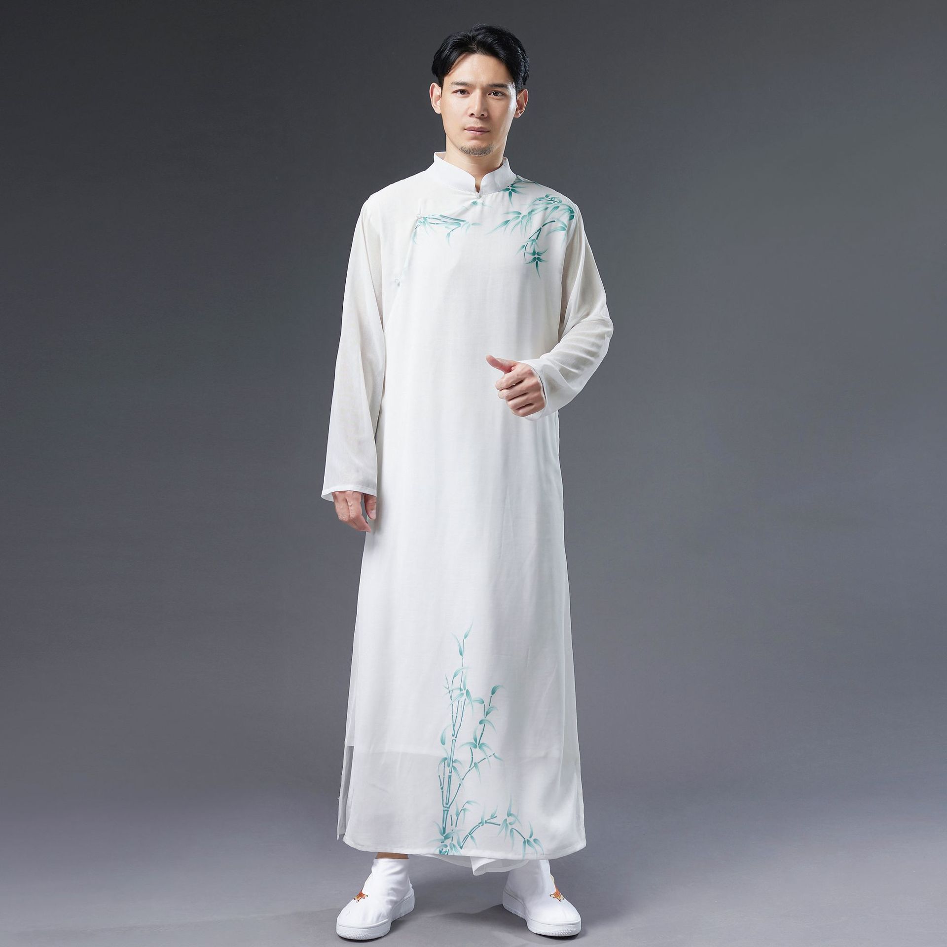 Retro white shiffon ethnic Hanfu