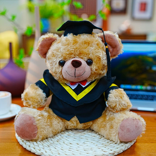 High-end [Black Clothes and Yellow Collar] Graduation Bear