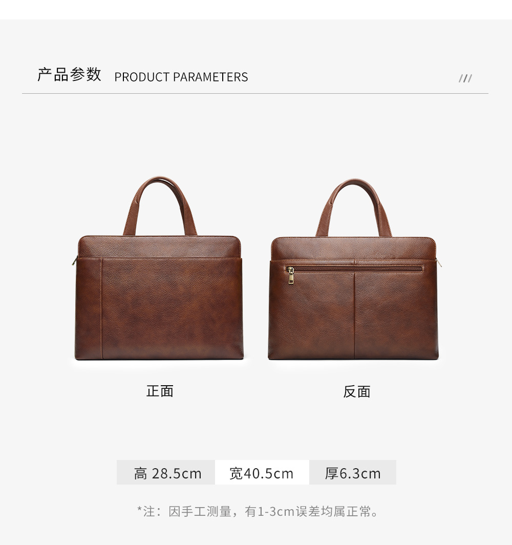 Túi xách nam da bò vintage tote bag đựng laptop công suất lớn chi tiết 8
