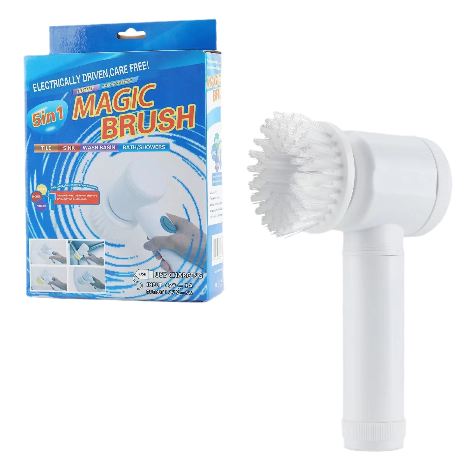 Cepillo de limpieza transfronterizo Hogar eléctrico inalámbrico de mano de cocina baño de azulejos de baño cepillo de limpieza de inodoro tazón de lavado de zapatos