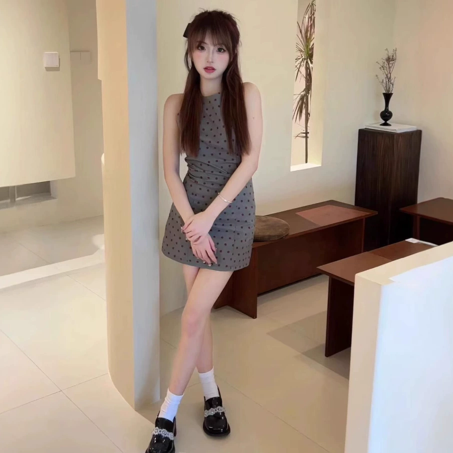 Трансграничное чистое желание, сексуальный стройный, тонкий без рукавов, платье-жилет, женское лето, новая горячая девушка, бедра, юбка