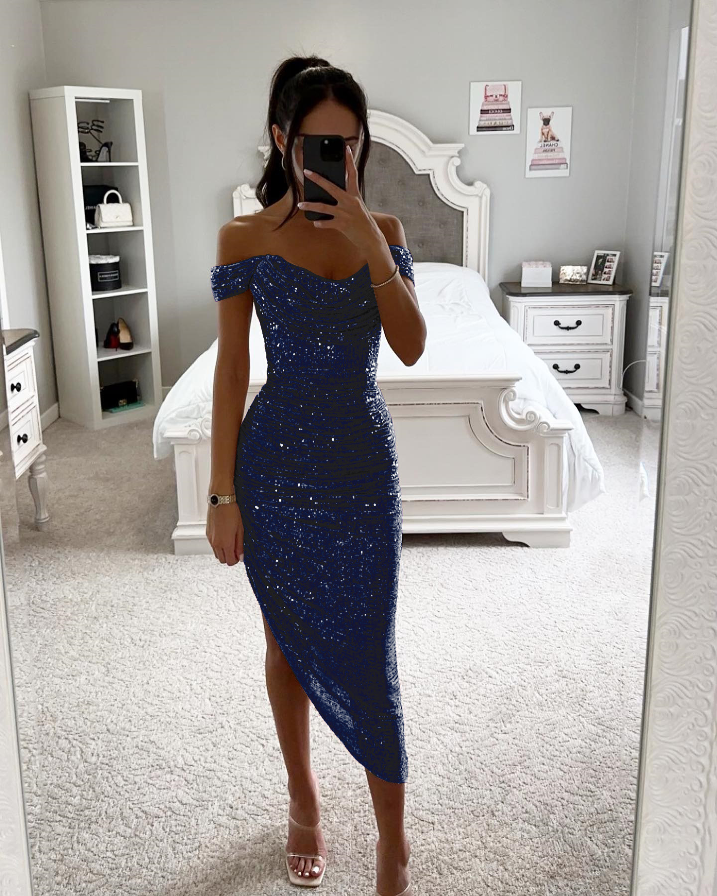 Naiste kokteilikleit litrite ja tõmblukuga pidulik kleit_voghion.com