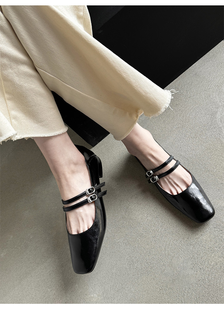 ☆Square-Toe Mary Jane Shoes/KIMHEKIM☆ CHIKO Nakiesha Square Toe Block Heels Mary Jane Shoes