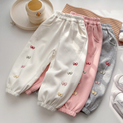 女童純棉衛褲春季小女孩運動休閒褲外穿兒童長褲女寶寶春秋款褲子