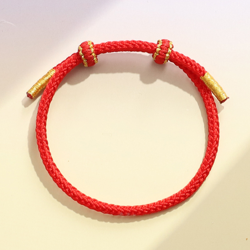 Birthday charm, red rope bracelet