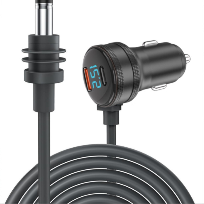 Amazon's Popular Fourth Generation Mi Mini Ni Digital Display Three-Purpose Waterproof Car Charger Car Cigarette Lighter Car Charging Power Cord