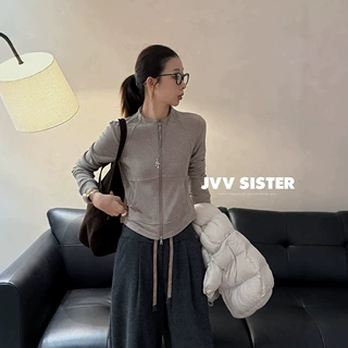 JVV十三行2026秋冬新款运动风修身显瘦上衣百搭长袖小外套女91538