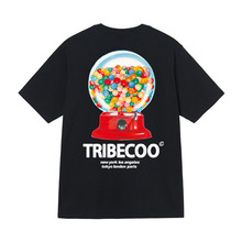 潮牌Tribecoo潮佰咖男女情侣装宽松短袖T恤纯棉2024印花上衣半袖
