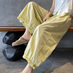 女性用スイートイヤリング9点パンツ2025夏ハイウエスト薄手スリムレースブルマ小柄な人用日焼け止めパンツ