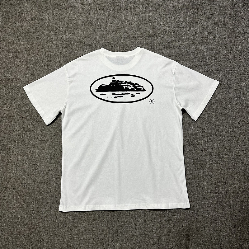 Corteiz verano nuevo diablo isla diversión carta impresión moda marca hombres y mujeres sueltos casual manga corta Camiseta cuello redondo