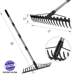 Amazon Cross-Border Multifunctional Garden Rake Detachable Segmented Agricultural Rake Garden Rake Iron Rake