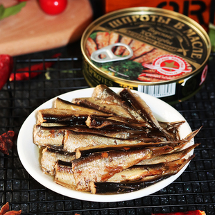 Russian Imported Oil-Soaked Baltic Smoked Canned Herring Ready-To-Eat Snacks Smoked Fish 160g