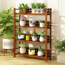 花架置物架多层阳台落地式客厅窗台多肉绿萝落地竹木家用花盆架