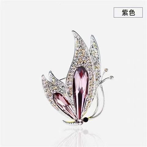 Broche de luxe en cristal léger haut de gamme pour femme, simple et tendance, accessoire de mode, broche en perles en gros_voghion.com