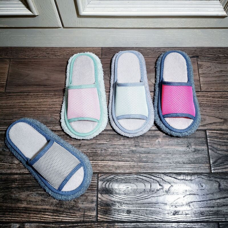Mesh Breathable Summer Lazy Mop Floor Slippers Removable and Washable Silent Towel Bottom Sweat Absorbing for Lovers Mesh Breathable Summer Lazy Mop Floor Slippers Removable and Washable Silent Towel Bottom Sweat Absorbing for Lovers