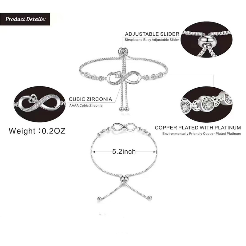 Europe and the United States Amazon cross-border hot unlimited love circulation crystal pull bracelet female personality Vera bracelet micro inlay Europe and the United States Amazon cross-border hot unlimited love circulation crystal pull bracelet female personality Vera bracelet micro inlay