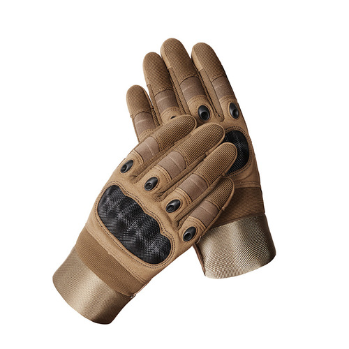 Outdoor sports tactical cloth shell full finger gloves seal men's cycling hard shell military fan combat training anti-slip touch screen