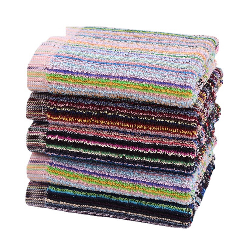 Cotton square towel 30*30 run Jianghu dark yarn color stripes to engage in sanitary goods 32 shares of foreign trade export cotton square towel