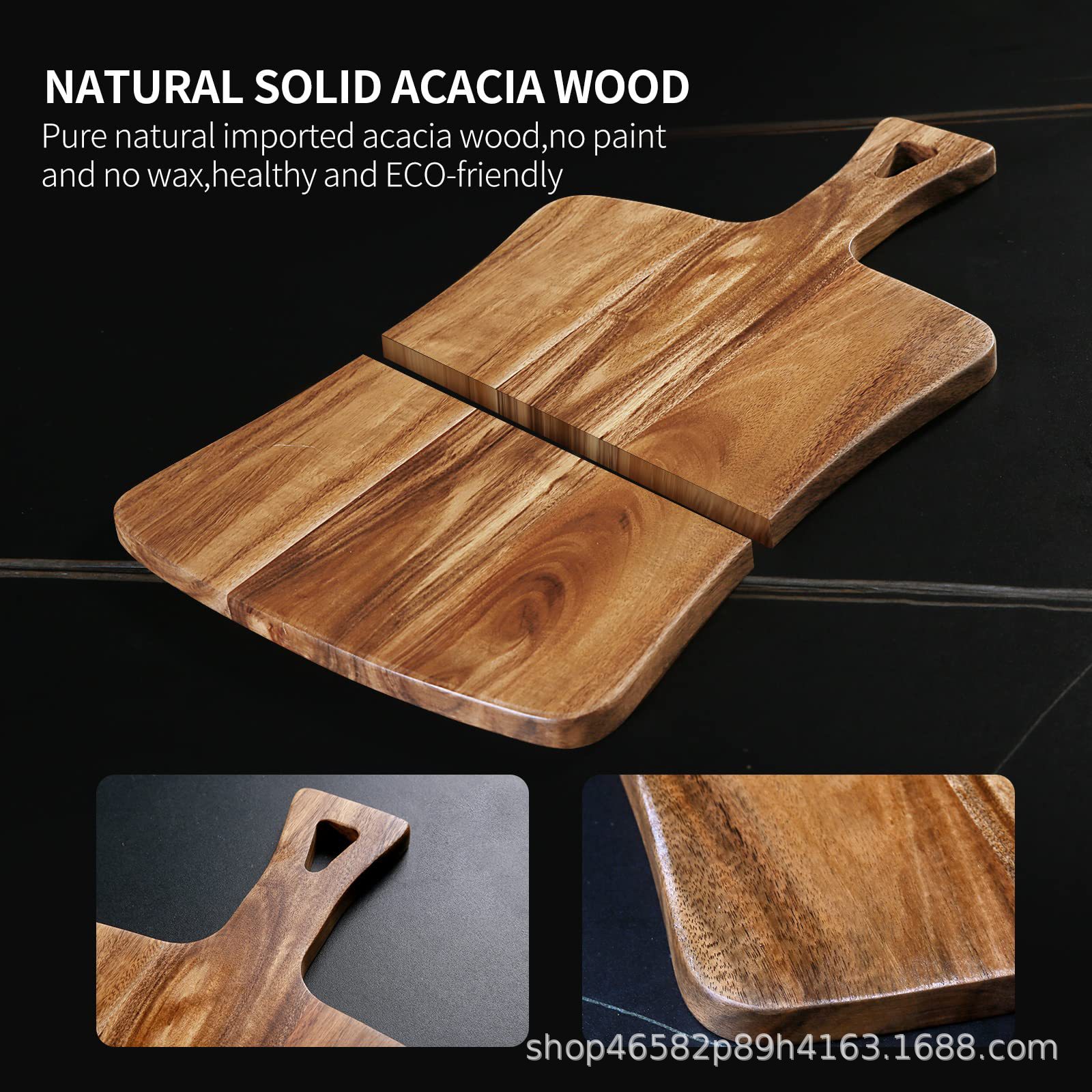 Tabla de cortar de madera de acacia amazónica tabla de cortar de cocina tabla de cortar de madera maciza tablero de filete de cocina de hotel tabla de cortar final de queso cocido