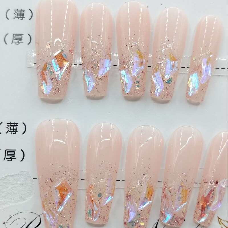 Purely Handmade Spring and Summer Dazzling Aurora Wearable Nails, a Must-Have for Fairies, Ready-Made Nail Stickers, Ultra-Thin Wearable Nail Patches