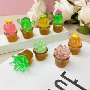 Landscape simulation plant potted transparent cactus new wholesale DIY accessories creative micro landscape small ornaments