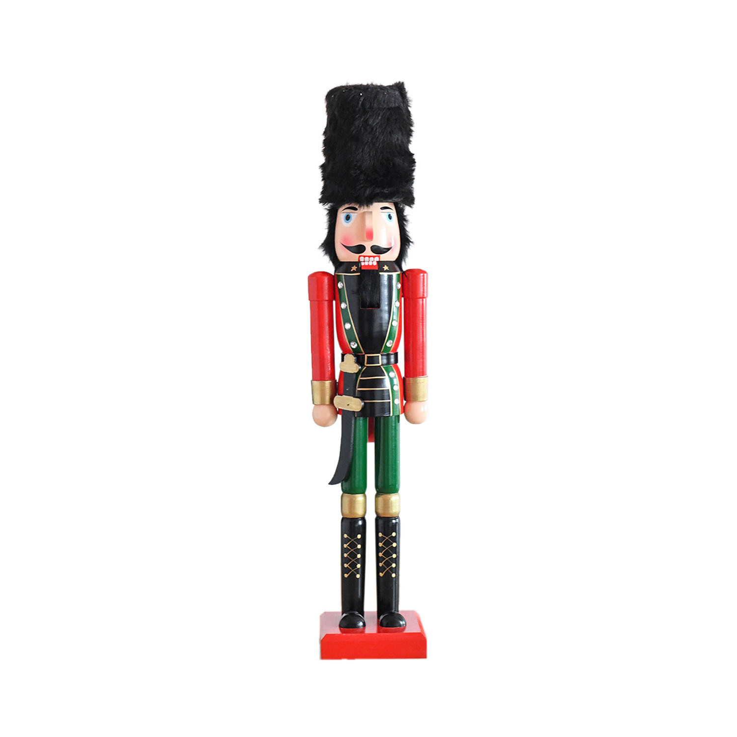 90CM en stock cascanueces marionetas de navidad decoración de la escena del centro comercial rey de nueces artesanías de madera