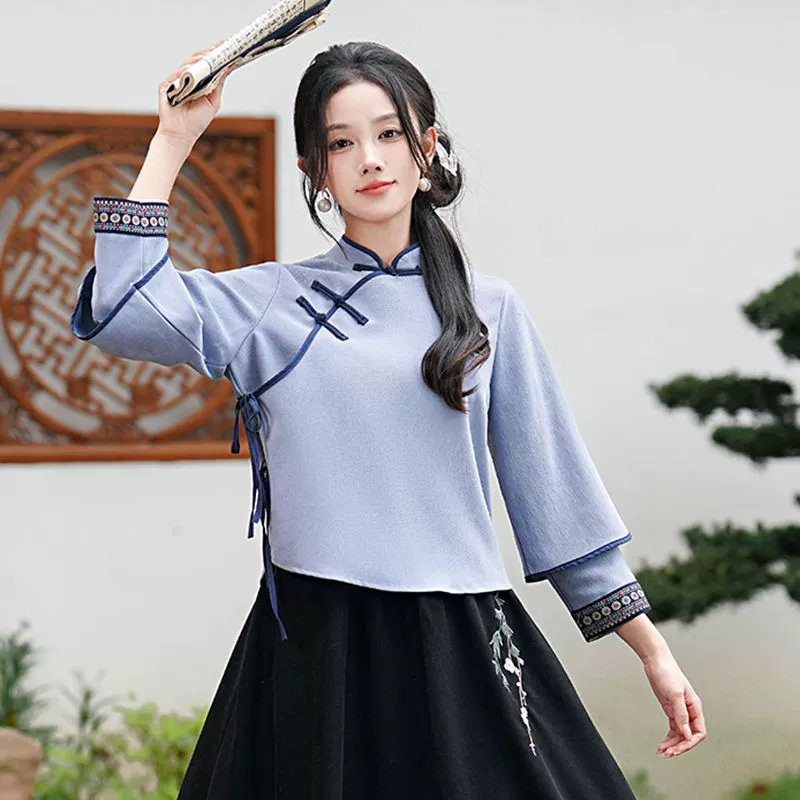 Ретро чонсам для учащихся начальной школы, Hanfu, комплект