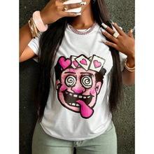 X 38402 Poker Printed T-shirt �˿�ӡ������ T�羳����ͨ��