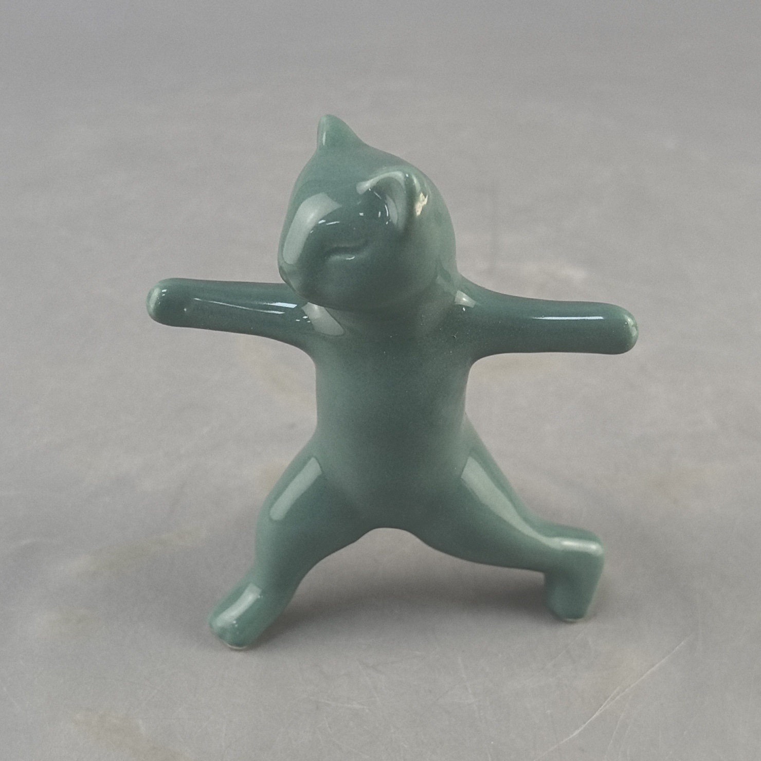 Decoración de gatito de cerámica creativa escritorio porche mesa de té decoración suave estudio gatito bailar encantador regalo artesanía
