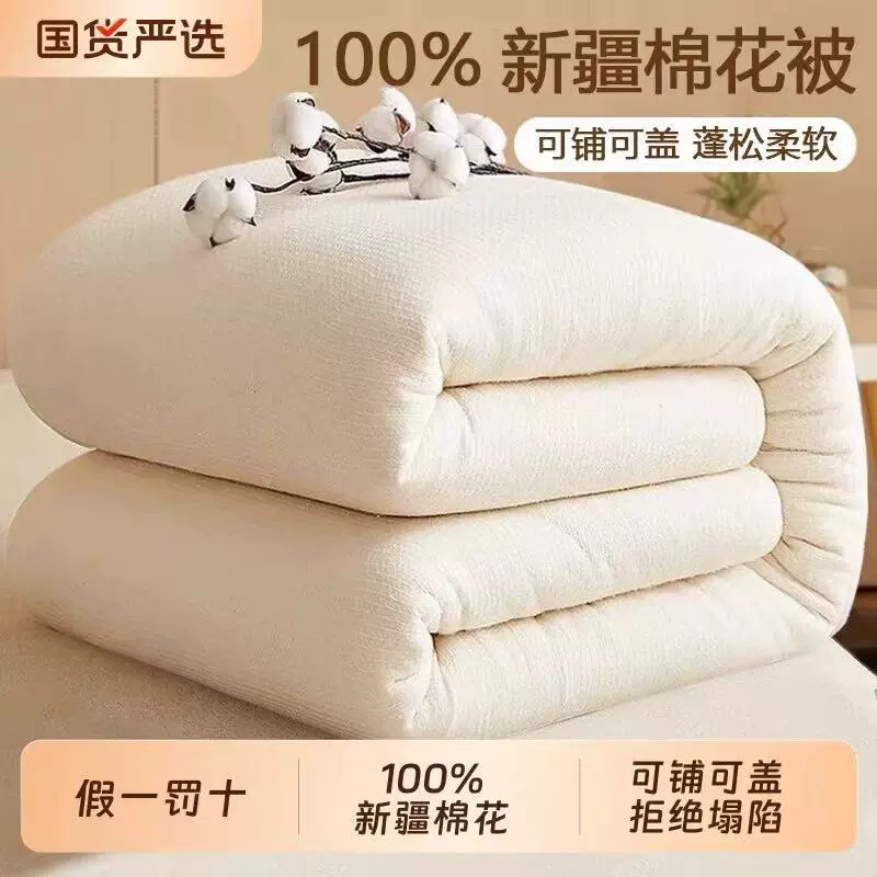 新疆棉花被春秋棉被芯纯棉絮床垫学生宿舍被子加厚保暖冬被褥单人