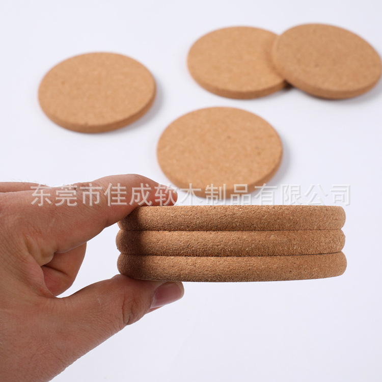 Cuadrado redondo corcho posavasos ribete natural corcho olla estera antideslizante estera aislamiento térmico estera muestra gratis