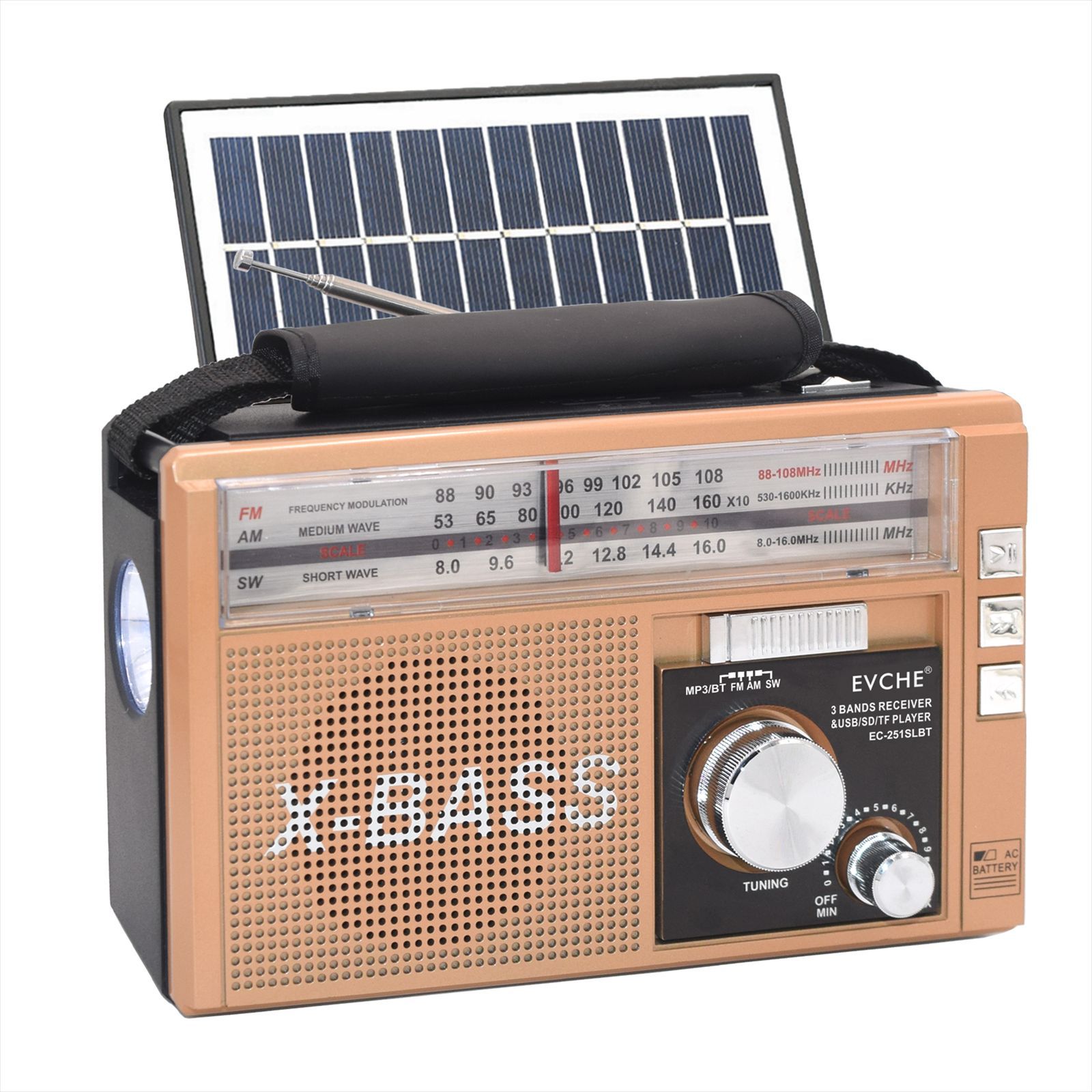 Fábrica transfronteriza tarjeta de enchufe Bluetooth linterna solar de emergencia multifuncional radio de banda completa portátil de estilo antiguo image 4