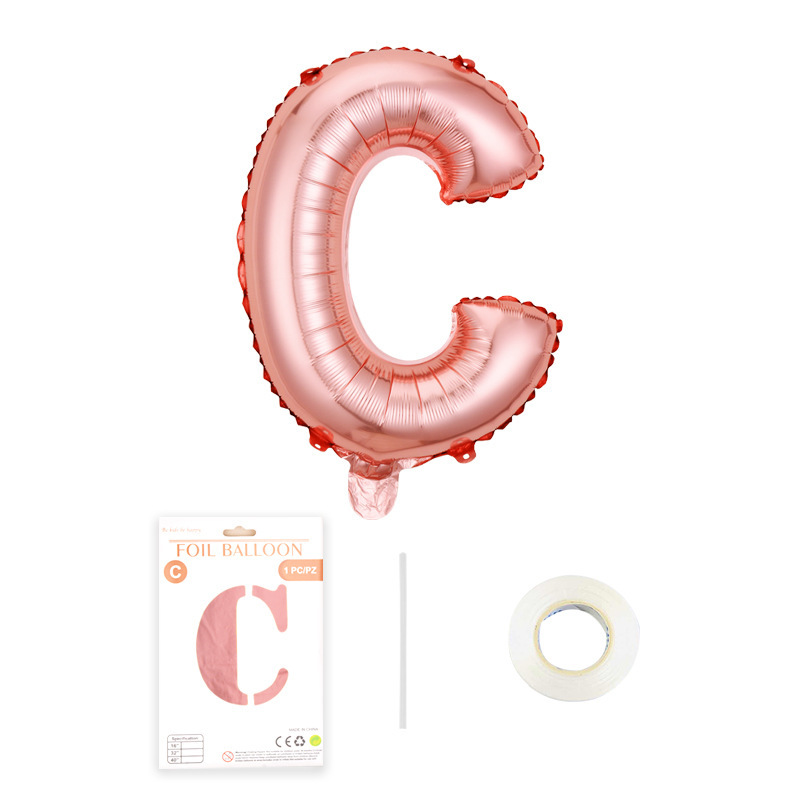 16 pulgadas alfabeto inglés tarjeta de papel independiente embalaje película de aluminio globo decoración de fiesta de cumpleaños diseño papel de aluminio globo al por mayor