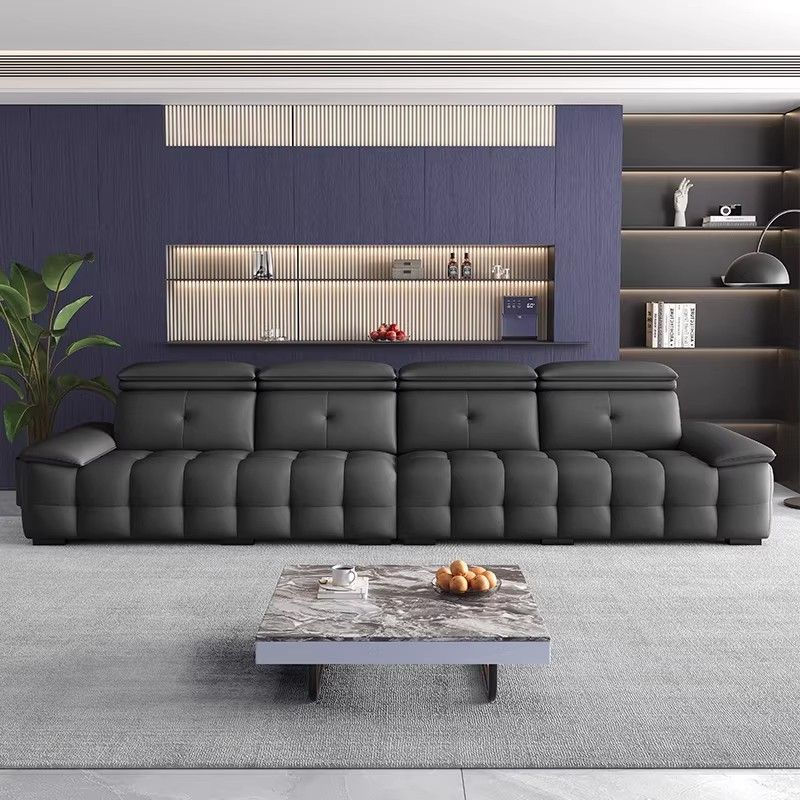 Luxury high-end genuine leather sofa, Lawrence cowhide, suitable for living rooms in various sizes, villas, and homes, straight-line combination sofa