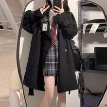 小个子风衣女2024春秋新款韩系高级感黑色英伦风中长短款大衣外套
