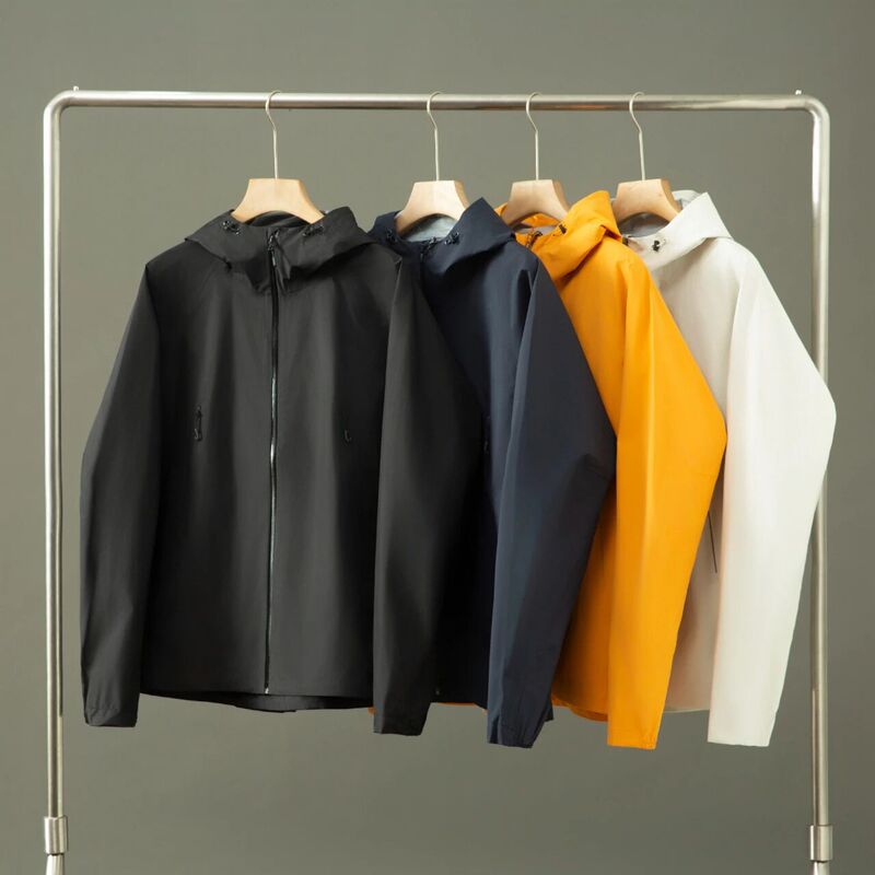 Autumn Men's Full-Glue Anti-Peak and Water-Repellent Lightweight Soft Shell Loose Casual Hooded Jacket