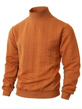 Y 35266 Casual Solid Color Jacquard High Neck Sweater ��ɫ��