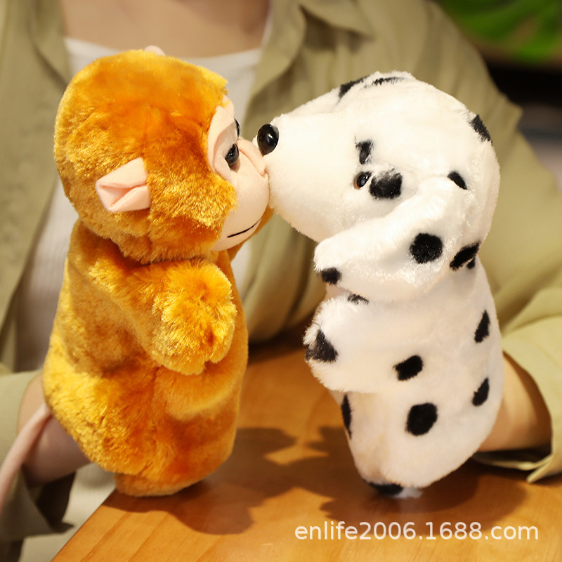 Conjunto de juguete de marioneta transfronteriza mano guantes de animales muñeca de conejo muñeca calmante muñeca de juguete muñeca mordedura marioneta