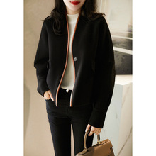 毛呢外套女2025新款秋冬设计感小众洋气撞色感轻奢棒球服上衣