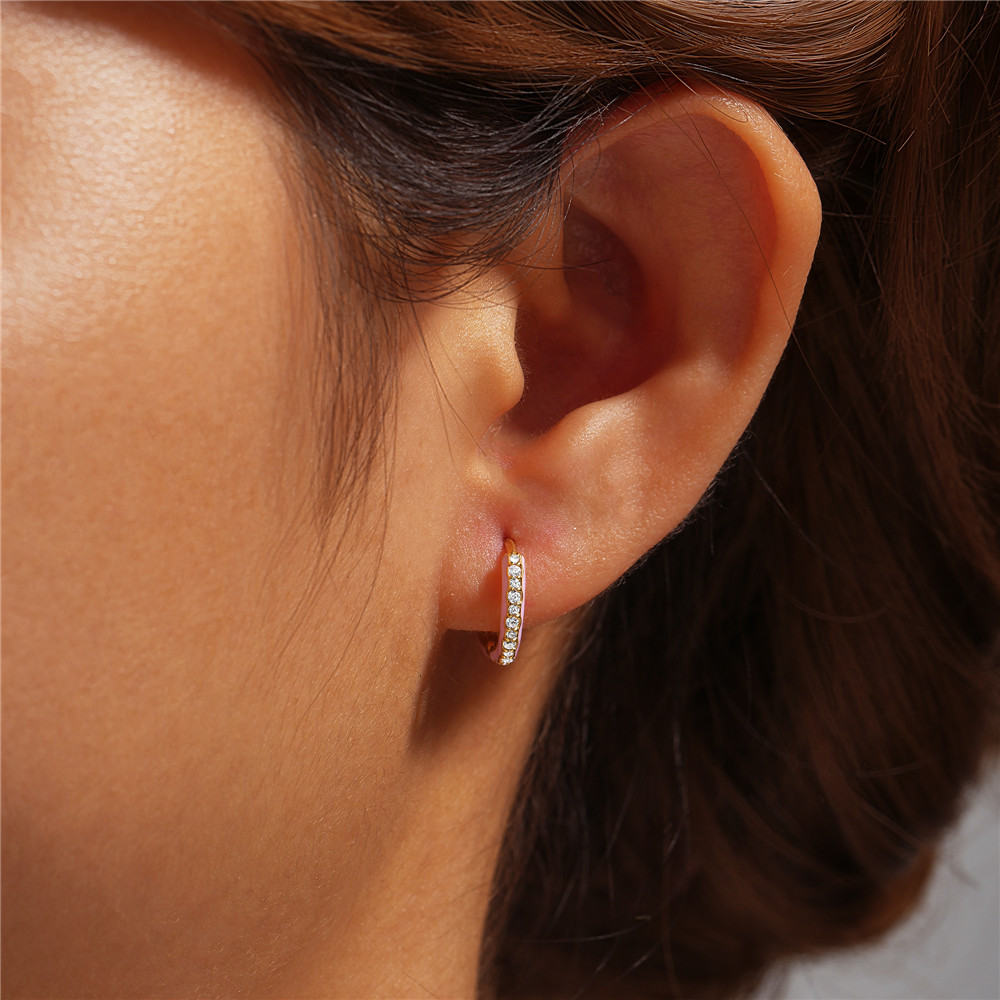 2g Weight 925 Sterling Silver Ear Needle Material Zircon Inlay Material Earrings Classification 1 Pair Quantity Holiday, Daily Occasion 925 Sterling Silver Material Circle, Butterfly Pattern Women's Gender Enamel, Plating, Inlay Design Simple Style Style 1 Pair 925 Sterling Silver Zircon Circle Butterfly Earrings 11