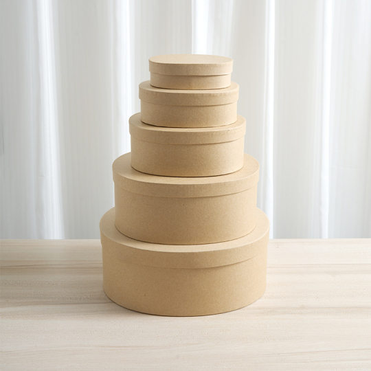 Kraft Paper Box Christmas Gift Box Baking Packaging Box Snack Packaging Box Oval Kraft Gift Box