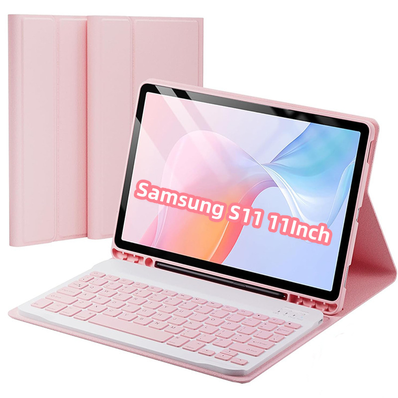 9Uitra Samsung Tabs11 Bluetooth Keyboard Plus Leather Case S10Feplus8 Tablet Protective Case Suitable for A7Lite